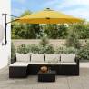 Wall-mounted Parasol with LEDs - Yellow 290cm | HipoMarket