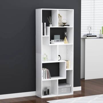 Stylish White Book Cabinet 67x24x161 cm - Hipomarket