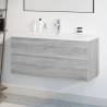 Sink Cabinet with Built-in Basin Grey Sonoma Engineered Wood Colour grey sonoma Size 100 x 38.5 x 45 cm Quantity in Package 1 Model with faucet & drain 