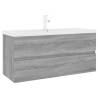 Stylish Grey Sonoma Sink Cabinet with Built-in Basin