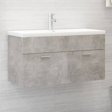 Sink Cabinet with Built-in Basin - Concrete Grey | Hipomarket