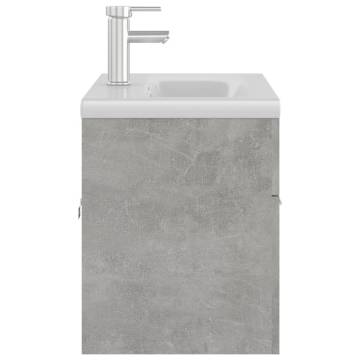 Sink Cabinet with Built-in Basin - Concrete Grey | Hipomarket