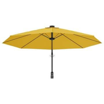 Wall-mounted Parasol with LEDs - Yellow 290cm | HipoMarket