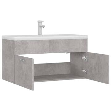 Sink Cabinet with Built-in Basin - Concrete Grey | Hipomarket