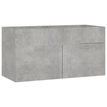 Sink Cabinet with Built-in Basin - Concrete Grey | Hipomarket