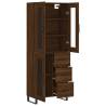 Stylish Highboard Brown Oak - Engineered Wood | Hipo Market