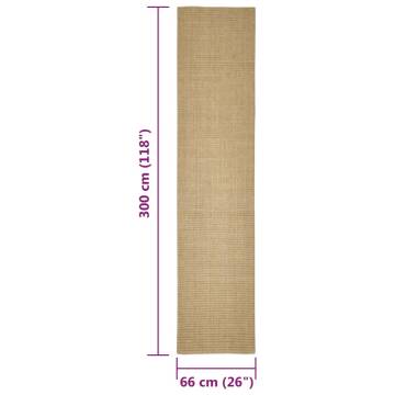 Sisal Rug for Scratching Post 66x300 cm - Durable Cat Scratching Mat