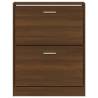 Stylish Brown Oak Shoe Cabinet - 59x17x81 cm