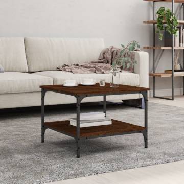 Elegant Brown Oak Coffee Table - 55x55x40 cm | HipoMarket