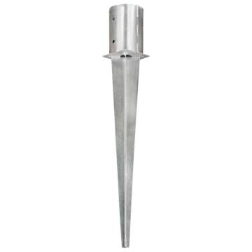 Ground Spikes 6 pcs Silver 10x76 cm Galvanised Steel