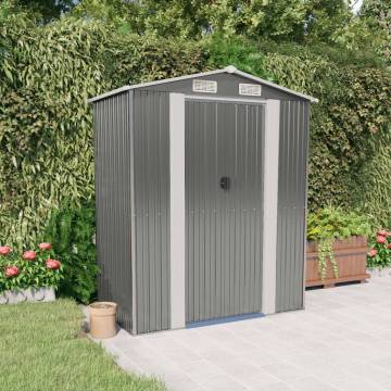 Light Grey Garden Shed - Durable Galvanised Steel Storage