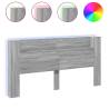 Stylish LED Headboard Cabinet in Grey Sonoma - HipoMarket