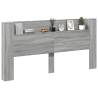 Stylish LED Headboard Cabinet in Grey Sonoma - HipoMarket