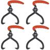 4 Pcs Log Tongs with PVC Handle - Durable & Ergonomic