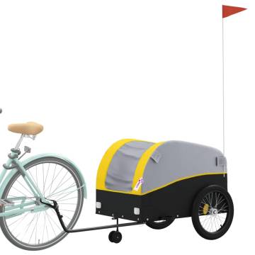 Durable Black & Yellow Bike Trailer – 45kg Capacity