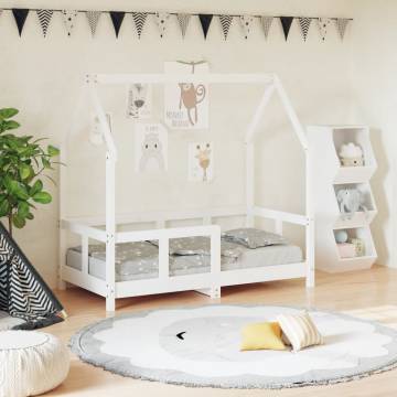 Kids Bed Frame White 70x140 cm | Solid Wood Pine Frame