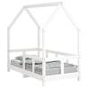 Kids Bed Frame White 70x140 cm | Solid Wood Pine Frame