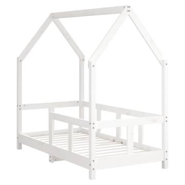 Kids Bed Frame White 70x140 cm | Solid Wood Pine Frame