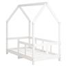 Kids Bed Frame White 70x140 cm | Solid Wood Pine Frame