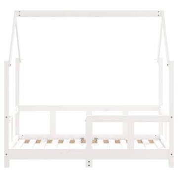 Kids Bed Frame White 70x140 cm | Solid Wood Pine Frame