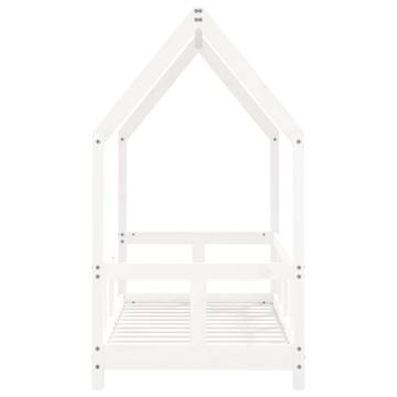 Kids Bed Frame White 70x140 cm | Solid Wood Pine Frame