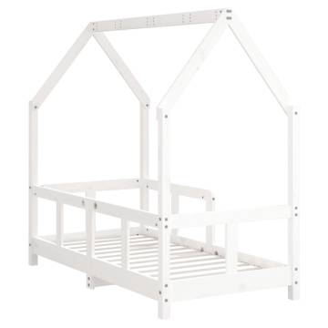 Kids Bed Frame White 70x140 cm | Solid Wood Pine Frame