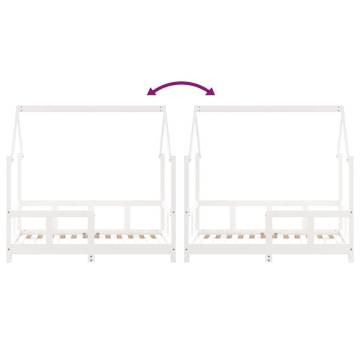 Kids Bed Frame White 70x140 cm | Solid Wood Pine Frame