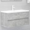 Sink Cabinet with Built-in Basin Concrete Grey Engineered Wood Colour concrete grey Size 90 x 38.5 x 45 cm Quantity in Package 1 Model with faucet & drain 