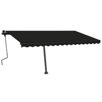 Freestanding Manual Retractable Awning 450x300 cm Anthracite