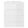 High Gloss White Sink Cabinet with Built-in Basin - Hipomarket