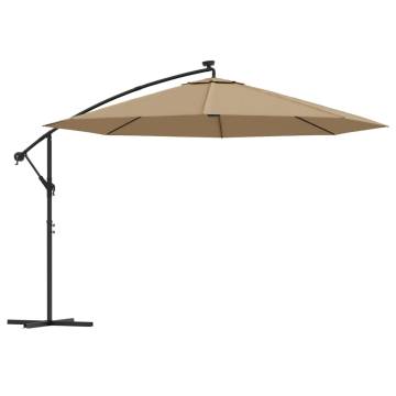 Cantilever Umbrella with LED Lights - 350 cm Taupe