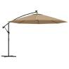 Cantilever Umbrella with LED Lights - 350 cm Taupe