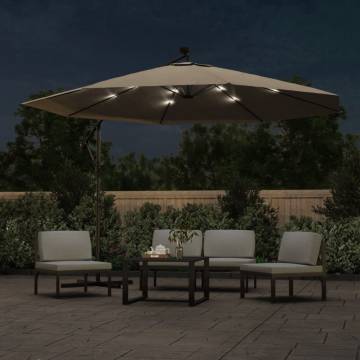 Cantilever Umbrella with LED Lights - 350 cm Taupe