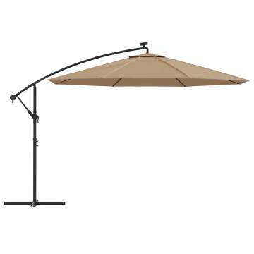 Cantilever Umbrella with LED Lights - 350 cm Taupe