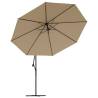 Cantilever Umbrella with LED Lights - 350 cm Taupe