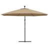 Cantilever Umbrella with LED Lights - 350 cm Taupe