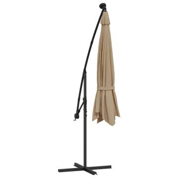 Cantilever Umbrella with LED Lights - 350 cm Taupe