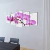 5-Panel Orchid Canvas Wall Print Set - 200 x 100 cm