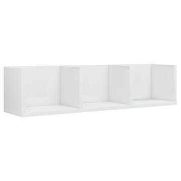 CD Wall Shelf High Gloss White - Stylish Storage Solution