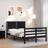 Bed Frame with Headboard Black 120x200 cm Solid Wood Colour black Size 120 x 200 cm 