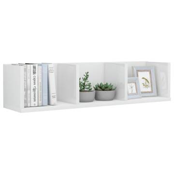 CD Wall Shelf High Gloss White - Stylish Storage Solution