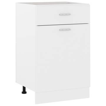 Drawer Bottom Cabinet White - 50x46x81.5 cm Engineered Wood