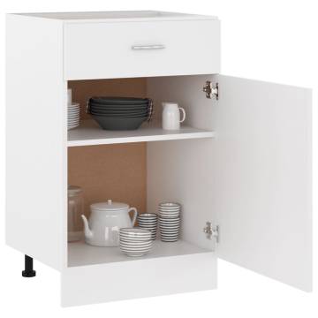 Drawer Bottom Cabinet White - 50x46x81.5 cm Engineered Wood