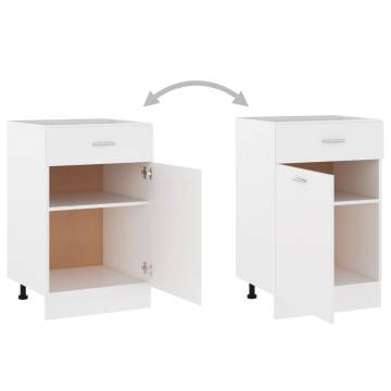 Drawer Bottom Cabinet White - 50x46x81.5 cm Engineered Wood