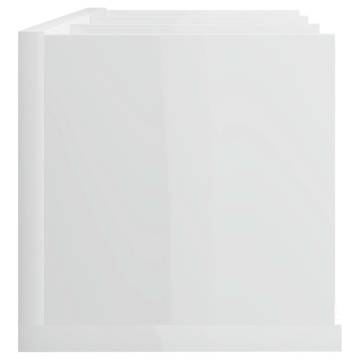 CD Wall Shelf High Gloss White - Stylish Storage Solution