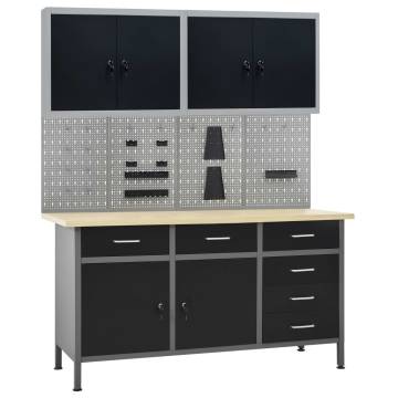 Durable Workbench with 4 Wall Panels & 2 Cabinets | Hipo Market