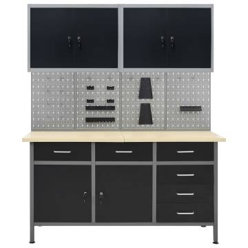 Durable Workbench with 4 Wall Panels & 2 Cabinets | Hipo Market