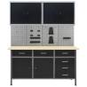 Durable Workbench with 4 Wall Panels & 2 Cabinets | Hipo Market