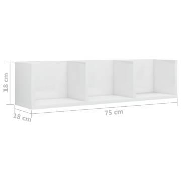 CD Wall Shelf High Gloss White - Stylish Storage Solution