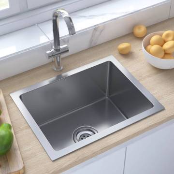 Handmade Stainless Steel Kitchen Sink - Elegant Design & Function